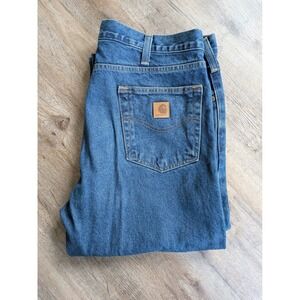 Carhartt Straight Traditional Fit Jeans Mens 36x34 Dark Vintage Blue Denim